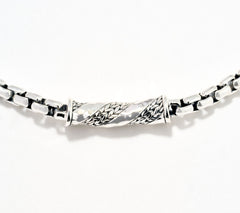 JAI Sterling Silver Box Chain & Sukhothai Ankle Bracelet, 10"