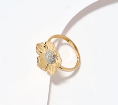 Adi Paz 14K Yellow Gold Organic Flower 0.1cttw Diamond Ring, Size 5