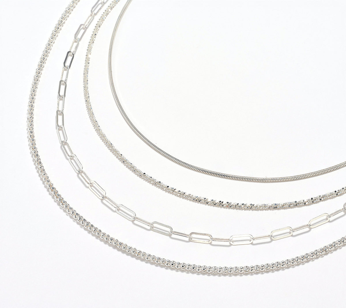 UltraFine 950 Silver Interchangeable 4 Chain Necklace, 18" -24"