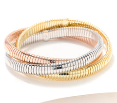David Markstein Bronze Three-Strand Slip-On Bracelet, Tri-Tone, Small