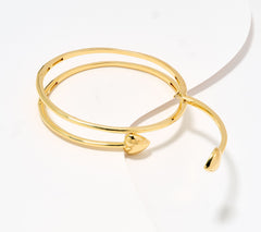 David Markstein Sterling Silver Goldclad Multi Hinge Heart Wrap Bangle, Yellow Avg