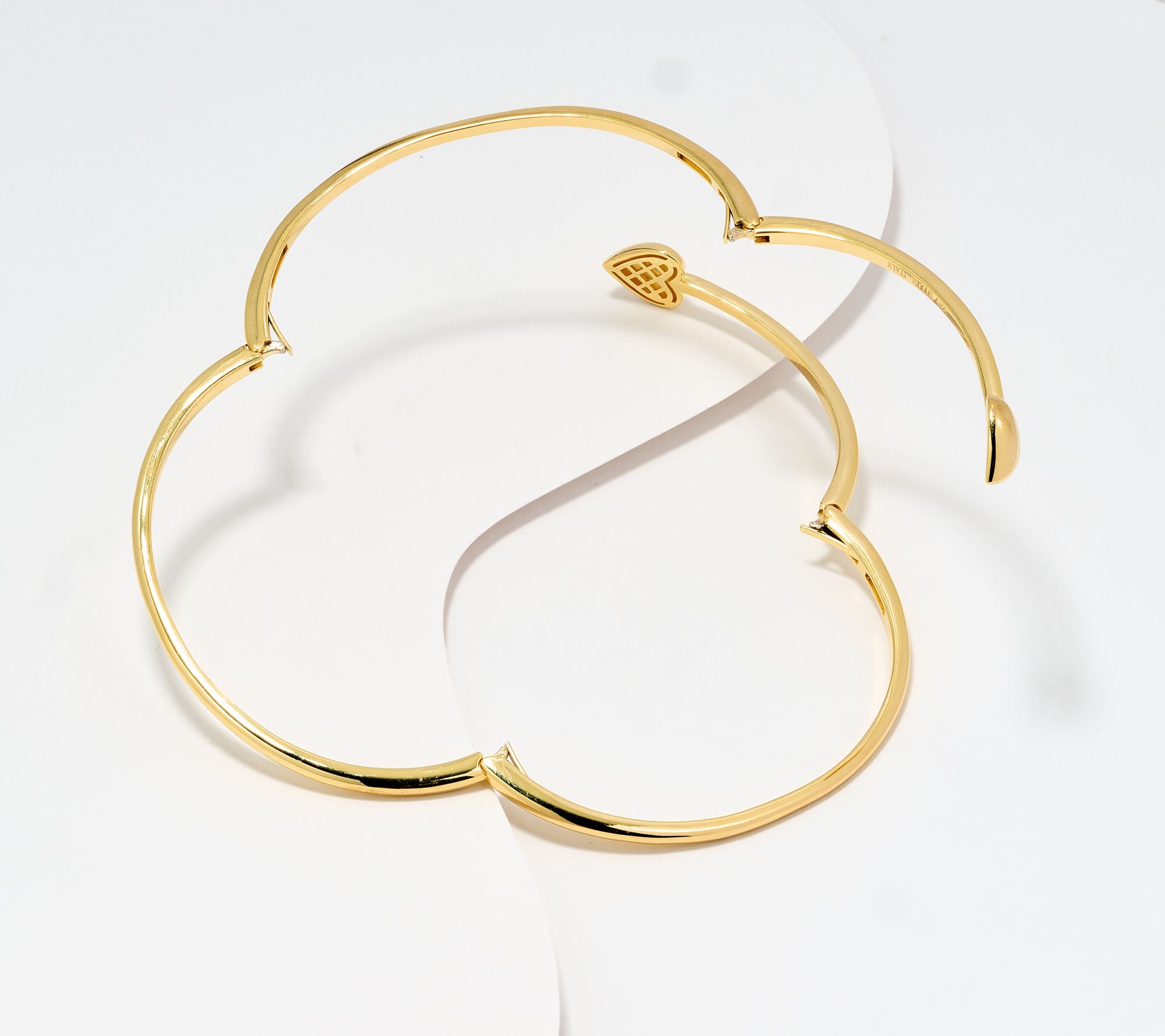 David Markstein Sterling Silver Goldclad Multi Hinge Heart Wrap Bangle, Yellow Avg