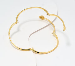 David Markstein Sterling Silver Goldclad Multi Hinge Heart Wrap Bangle, Yellow Avg