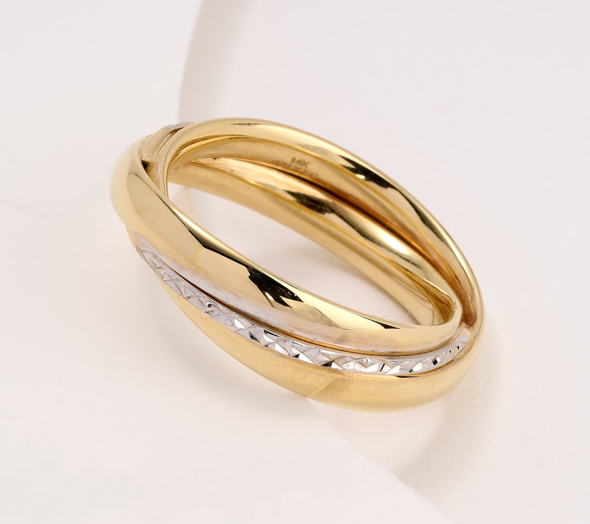 EternaGold Diamond Cut & Polished Rolling Ring, Size 7