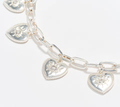 Joan Rivers Evil Eye Charm Necklace, Silvertone