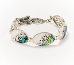 Artisan Crafted by Robert Manse Mother of Pearl Bracelet, 7-3/4" to 8-1/4" Fit