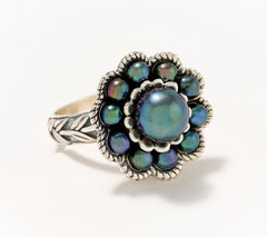 Artisan Crafted by Robert Manse Sterling Silver Cultured Black Pearl Ring Size 8