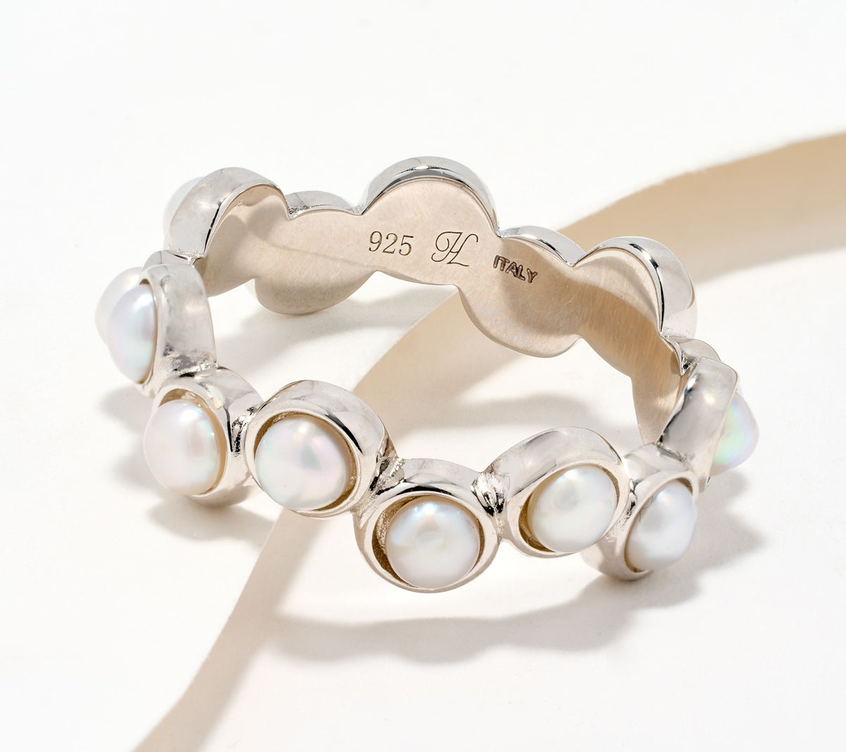 Honora Cultured Pearl Sterling Silver Band Ring, Size 4