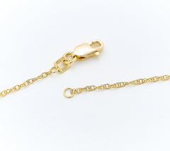 3.70ct Blue Zircon & Diamond Pendant 14K Gold 18” Rope Chain