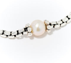 JAI Sterling Silver Cultured Pearl Station Bracelet, 6-3/4"