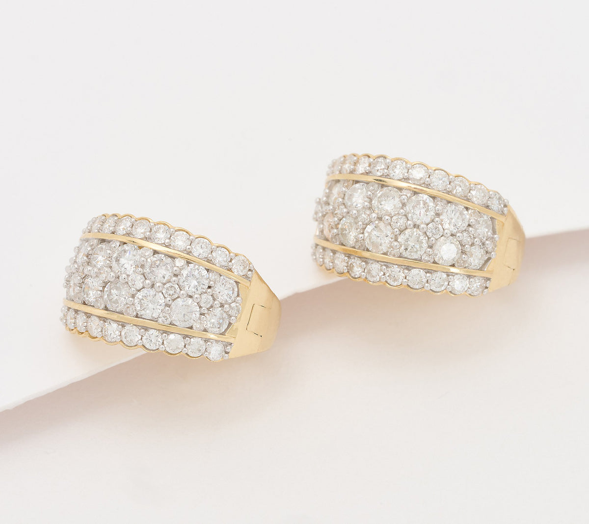 Affinity Diamonds Round Huggie Hoop Earrings, 2.00 cttw, 14K Gold