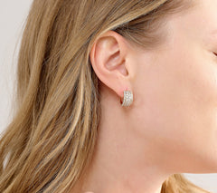 Affinity Diamonds Round Huggie Hoop Earrings, 2.00 cttw, 14K Gold