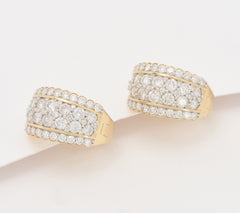 Affinity Diamonds Round Huggie Hoop Earrings, 2.00 cttw, 14K Gold