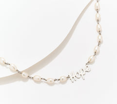 Honora Sterling Silver Cultured Pearl Inspirational "Hope" Necklace, 18"