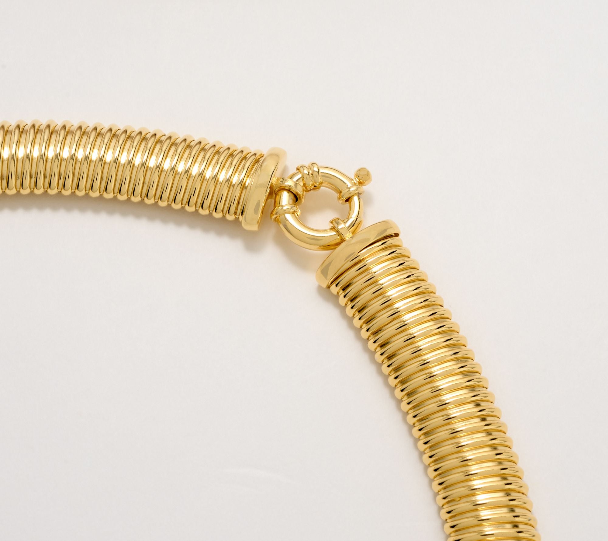 David Markstein Bronze Goldtone White Topaz Tubogas Necklace, 18"