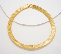David Markstein Bronze Goldtone White Topaz Tubogas Necklace, 18"