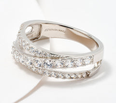 Diamonique Sterling Silver Classics Round Cut Band Ring, Size 6