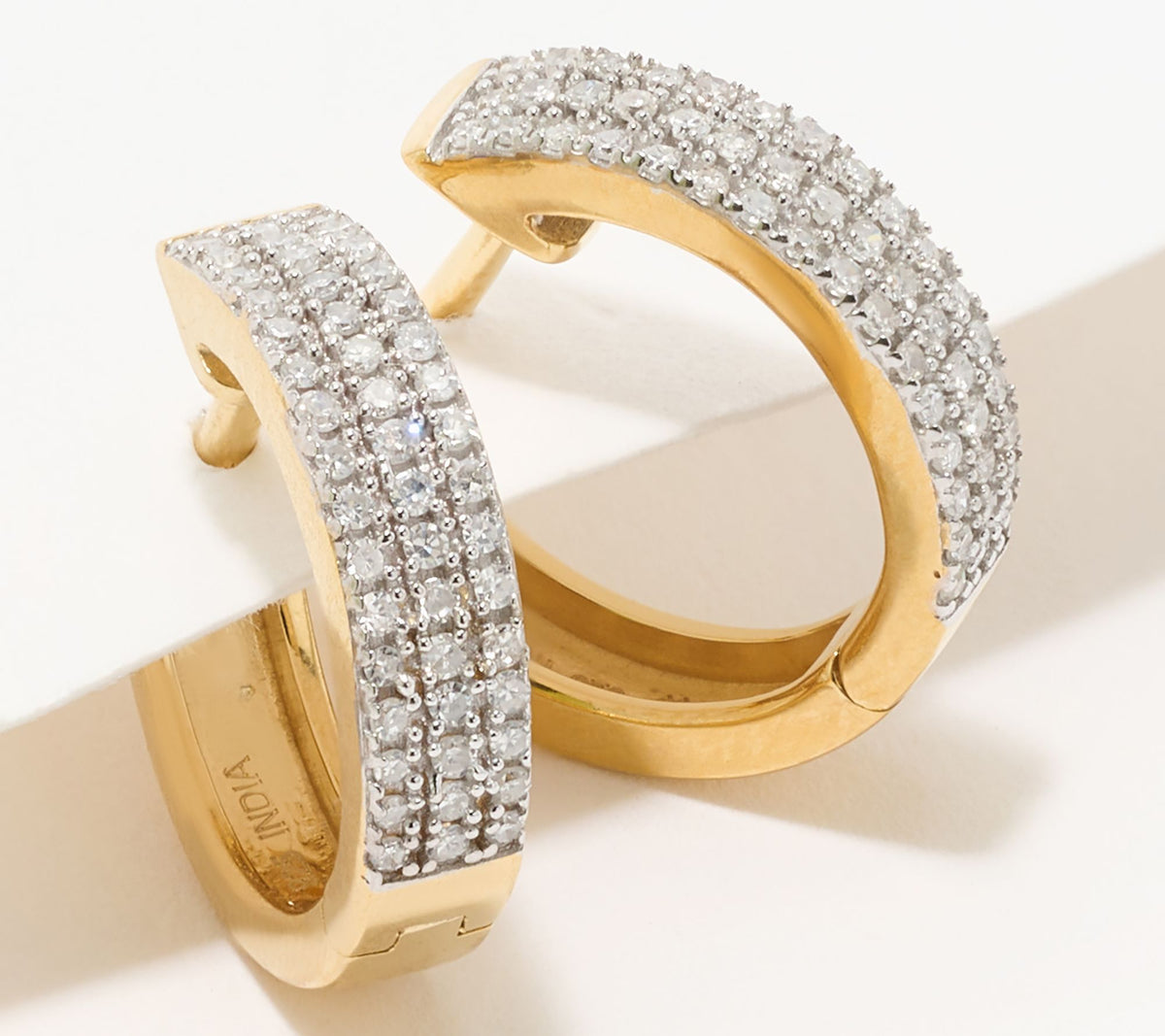 Accents by Affinity Diamond Huggie 0.25 cttw Hoops Sterling Silver