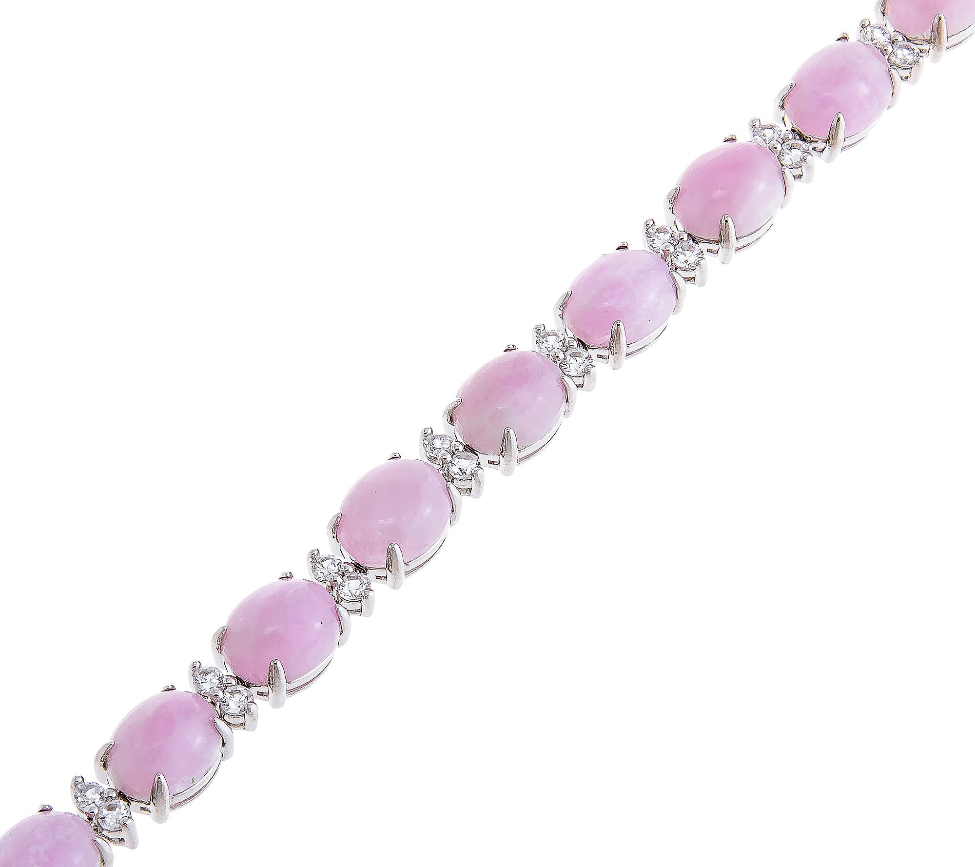 Affinity Gems Kunzite Cabochon Line Bracelet, Sterling Silver, 6-3/4"