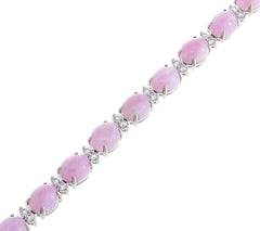 Affinity Gems Kunzite Cabochon Line Bracelet, Sterling Silver, 6-3/4"