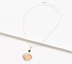 Connemara Marble Lucky Penny Coin Pendant with 18" Chain
