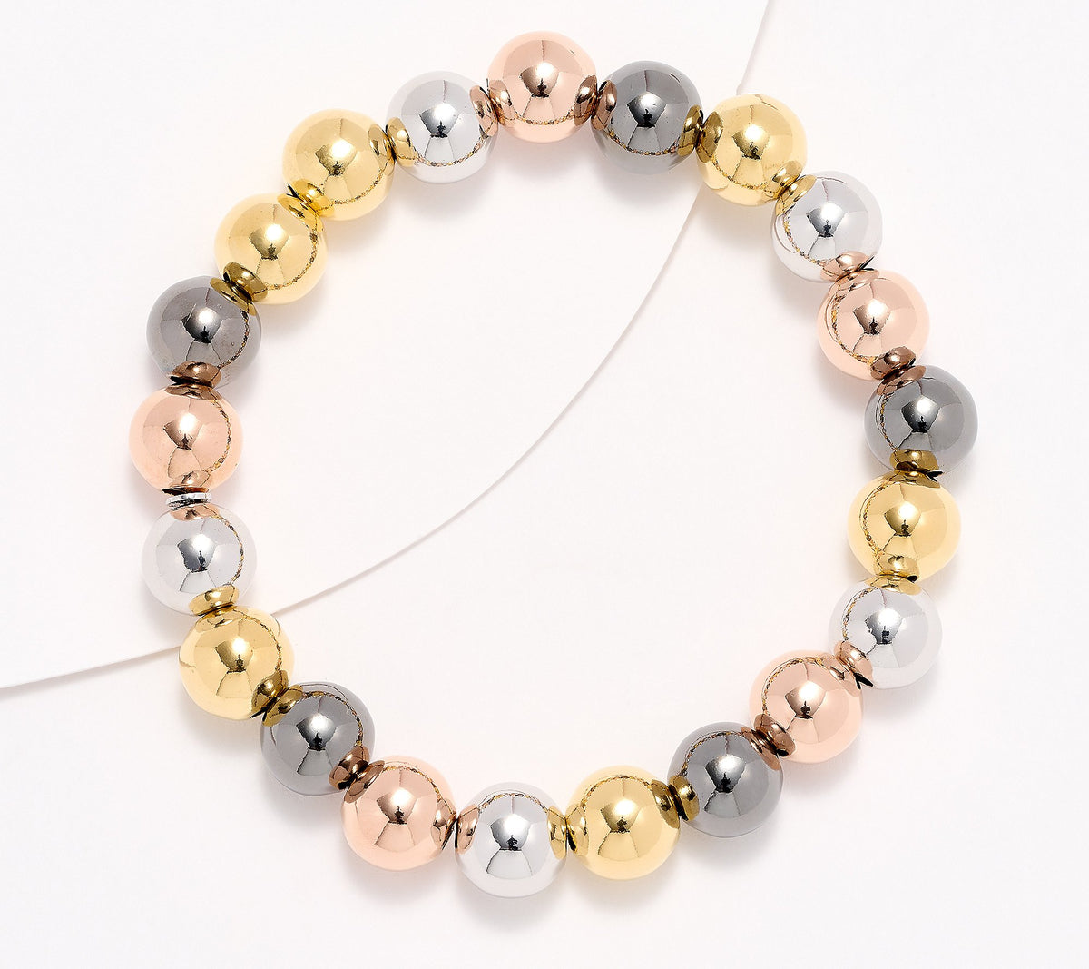 David Markstein Multicolor Bronze 10mm Beaded Bracelet, Small/Average