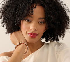 David Markstein Multicolor Bronze 10mm Beaded Bracelet, Small/Average