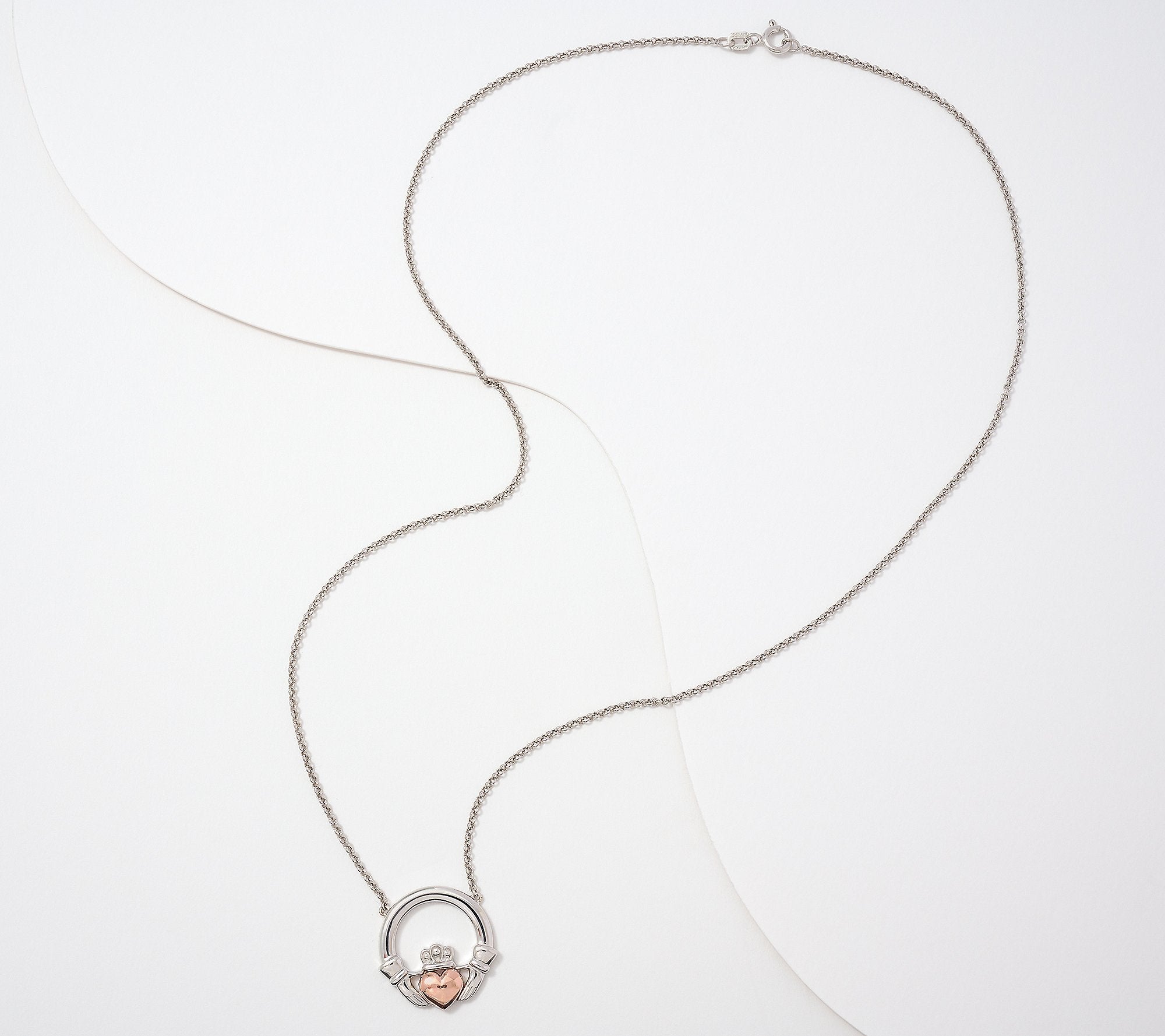 Solvar Sterling Silver Claddagh Necklace