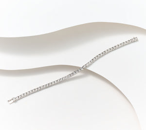 Fire Light Lab Grown Diamond 14K Gold Clad Sterling Silver Tennis Bracelet, 7-1/4"