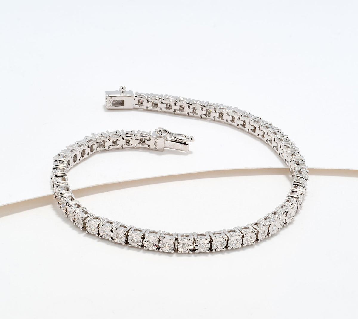 Fire Light Lab Grown Diamond 0.5cttw Tennis Bracelet Sterling, 7-1/4"