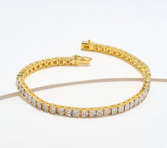 Fire Light Lab Grown Diamond Goldclad Tennis Bracelet, Large: 8" Fit