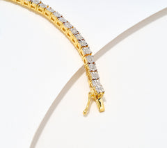 Fire Light Lab Grown Diamond Goldclad Tennis Bracelet, Large: 8" Fit