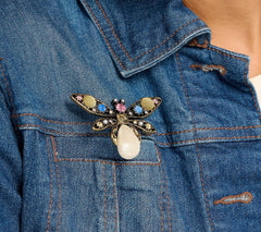 Joan Rivers Silvertone Baroque Pearl Bee Pin, 2-1/2"