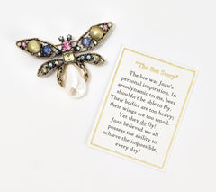 Joan Rivers Silvertone Baroque Pearl Bee Pin, 2-1/2"