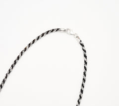 Silver Style Sterling Silver Two-Tone  Rope Chain Necklace 18"