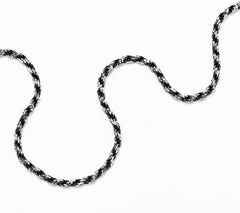 Silver Style Sterling Silver Two-Tone  Rope Chain Necklace 18"