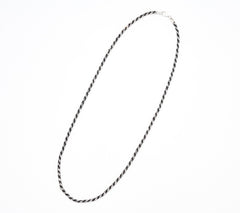 Silver Style Sterling Silver Two-Tone  Rope Chain Necklace 18"