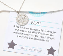 T. Jazelle Rhodium-Plated Sterling Silver "Star" Charm Pendant Necklace