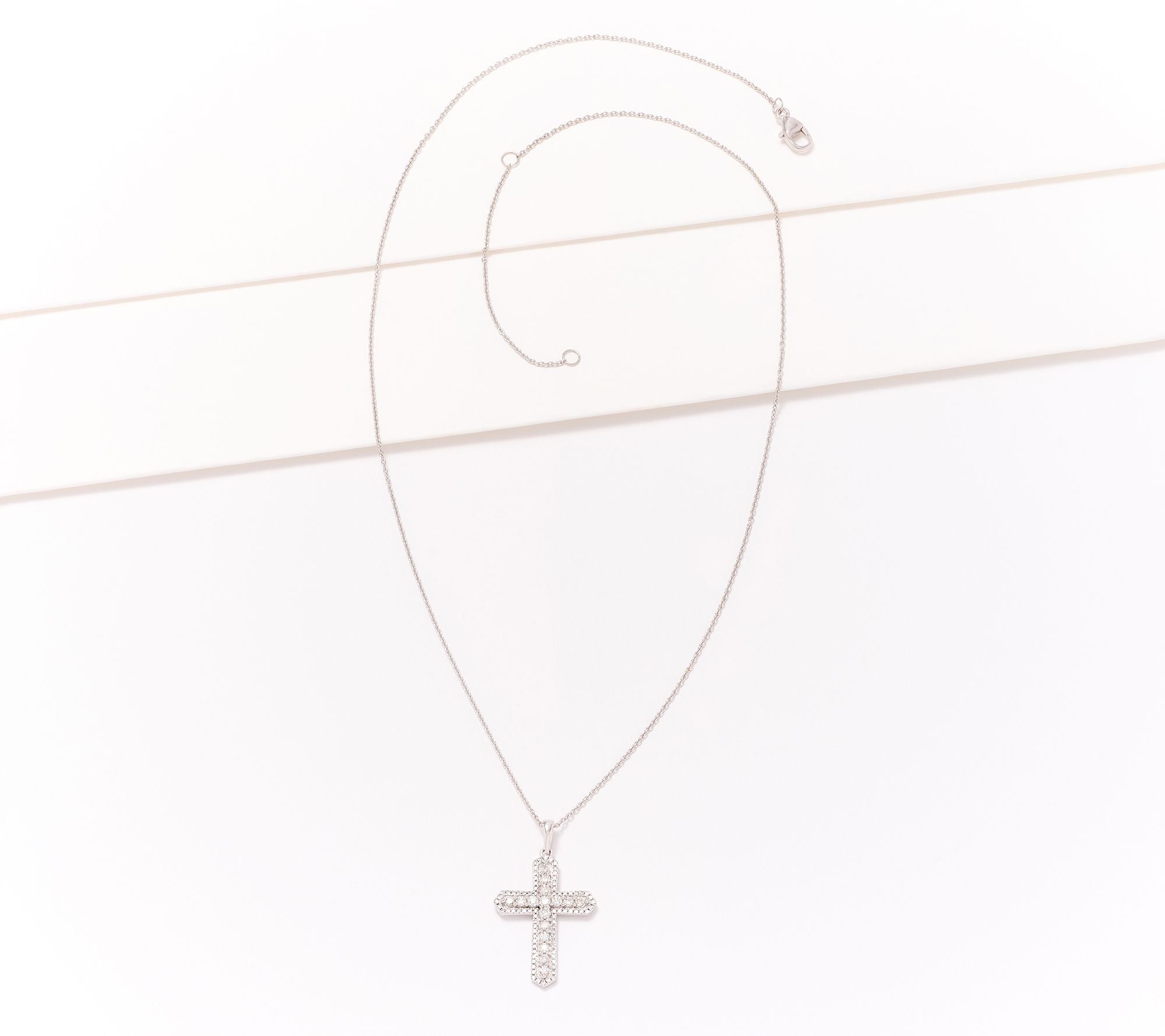 Affinity Diamonds 14k Yellow Gold Classic Diamond Cross Necklace, 18"