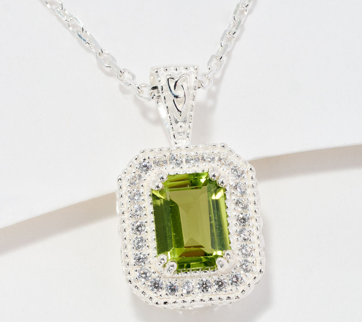 JMH Jewellery Sterling Silver Legacy Peridot Gemstone Necklace