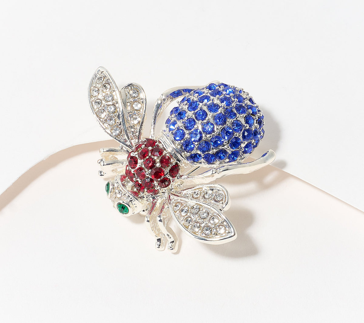 Joan Rivers Americana Bee Pin, Silvertone 1-3/4"L