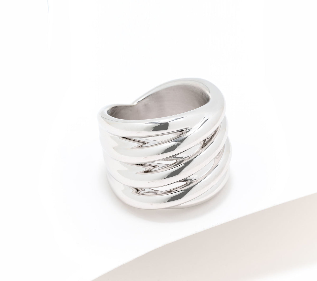 David Markstein 14K Gold Over Resin Bold Highway Ring, Size 7