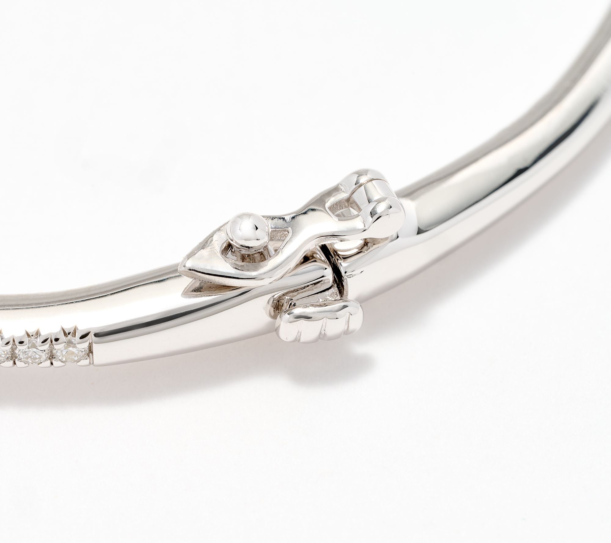 Fire Light Sterling Silver Lab Grown Diamond 1 cttw Graduating Bangle, 7-3/4"