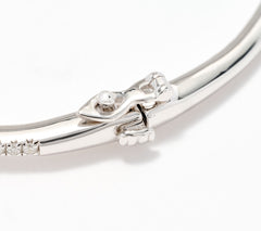 Fire Light Sterling Silver Lab Grown Diamond 1 cttw Graduating Bangle, 7-3/4"
