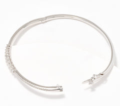 Fire Light Sterling Silver Lab Grown Diamond 1 cttw Graduating Bangle, 7-3/4"