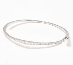 Fire Light Sterling Silver Lab Grown Diamond 1 cttw Graduating Bangle, 7-3/4"