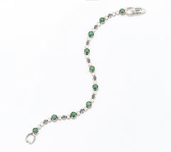 American West Sterling Green Turquoise Desert Flower Tennis Bracelet, 7-1/4"