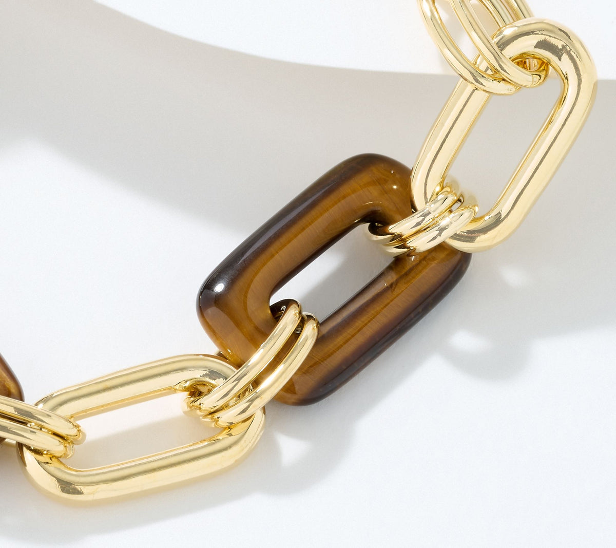 David Markstein Bronze Elongate Oval Tiger's Eye Bracelet, 6-3/4"