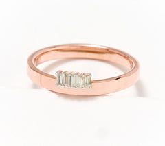 Affinity Sterling Silver Rosoclad 0.10 cttw Baguette Diamond Band Ring, Size 7
