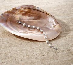 JAI Sterling Silver Cultured Pearl 2.7mm Box Chain Bracelet, 8-1/4"